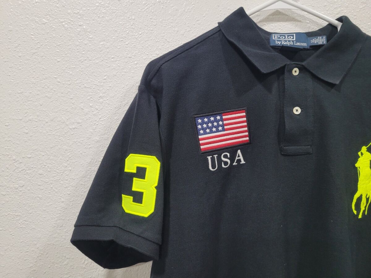 Vintage Polo Ralph Lauren Big Pony USA Flag #3 Men's Polo Vintage Polo Ralph Lauren Big Pony USA Flag #3 Men's Polo