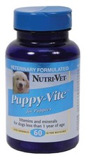 Nutri Vet Puppy Vite Chewable Multivitamin 60 Count Liver Flavor Tablets