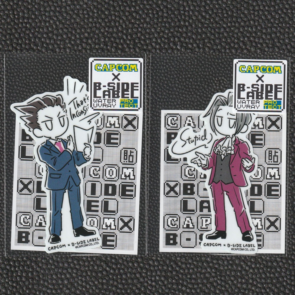 CAPCOM x B-Side Label Sticker Ace Attorney Phoenix Wright + Miles