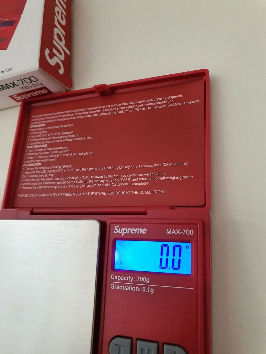 Supreme AWSMAX-700 Digital Scale 計量器 Supreme AWSMAX-700 Digital Scale 計量器 Supreme®/AWS® MAX