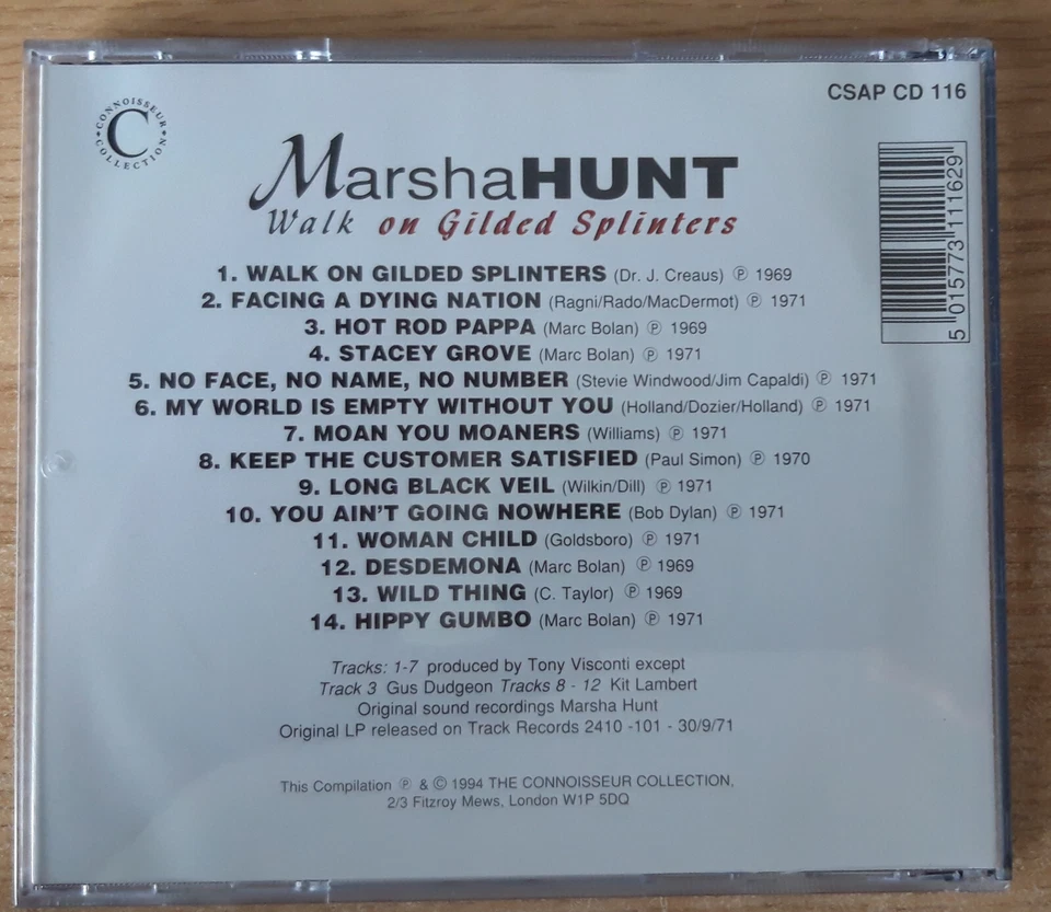Marsha Hunt  -  Walk On Gilded Splinters (1994) Rare Reissue  - Bild 2 von 4