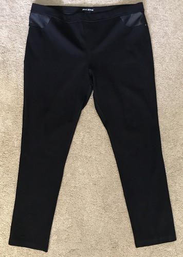 DKNY Jeans Leggings-Faux Leather Detail 