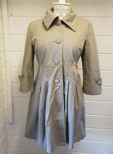 Louche Jacket Coat Size M Approx Size 12 - Beige - Lined - With Pockets