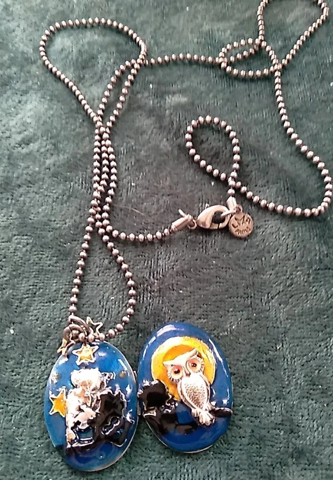 Collar Medallón Cadena Búho Esmalte LMA Foto 2 de 4