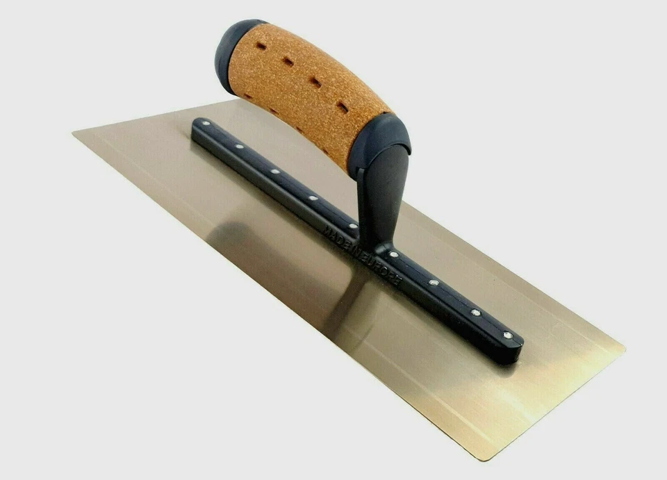 MG16BT MonsterGrip SuperFlex Plastering/Finishing Trowel 16"X4"Gold Blade Cork Handle