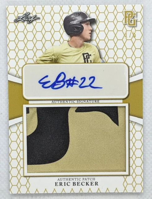 2022 Leaf Perfect Game National Showcase Eric Becker 1/6 Patch Auto