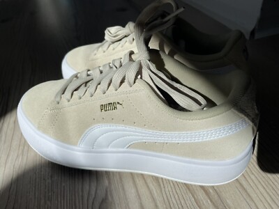 Puma Women's Suede Mayu Shoes LifeStyle Sneakers Putty/White 380686-16 Gr 37