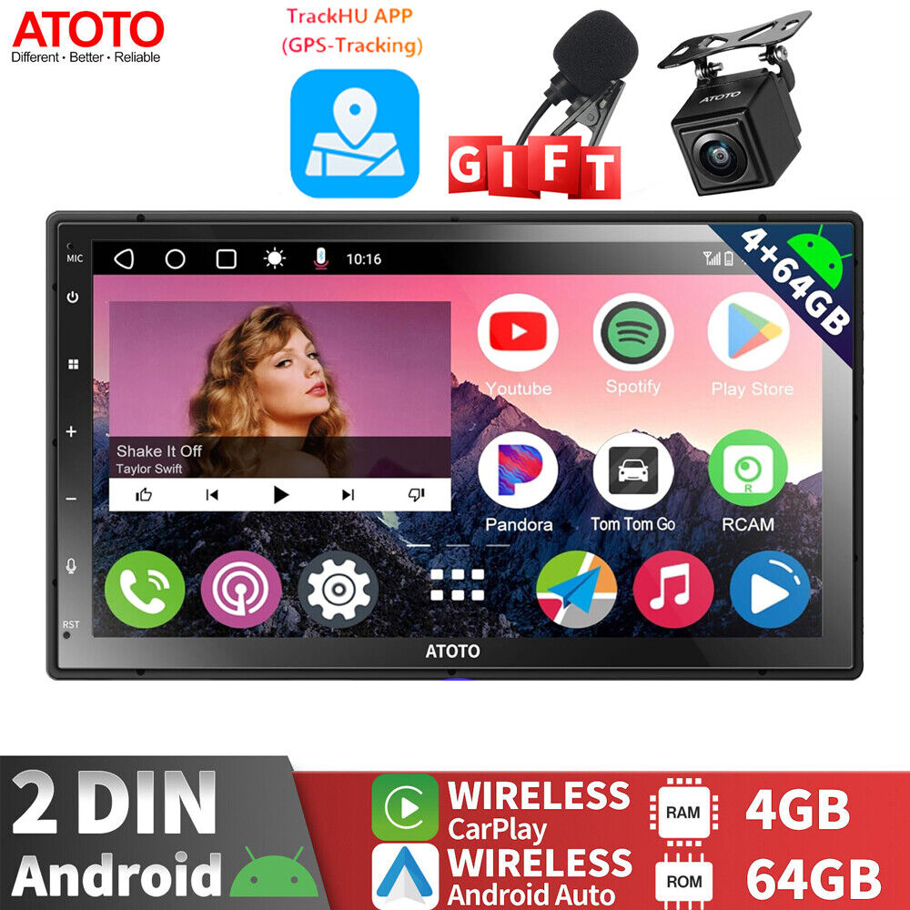 ATOTO A6 PP Android Car Stereo 4G+64G Radio GPS Wireless Apple CarPlay+HD Camera ATOTO A6 PP Android Car Stereo 4G+64G Radio GPS Wireless Apple CarPlay+HD Camera