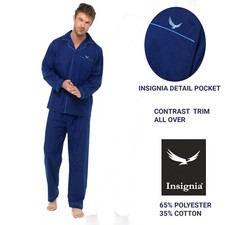 Mens Plain Poly Cotton Pyjama PYJAMAS Traditional  plain  and patterned