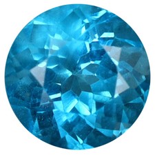 1.54 ct Romantic Round Cut 7 x 7 mm Brazil Paraiba Blue Apatite Gemstone