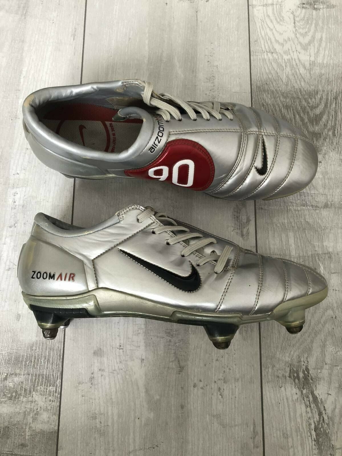 Inmersión Pizza Fuera de Nike Air Zoom Total 90 III SG Football Soccer Silver Boots Cleats US9 UK8 |  eBay