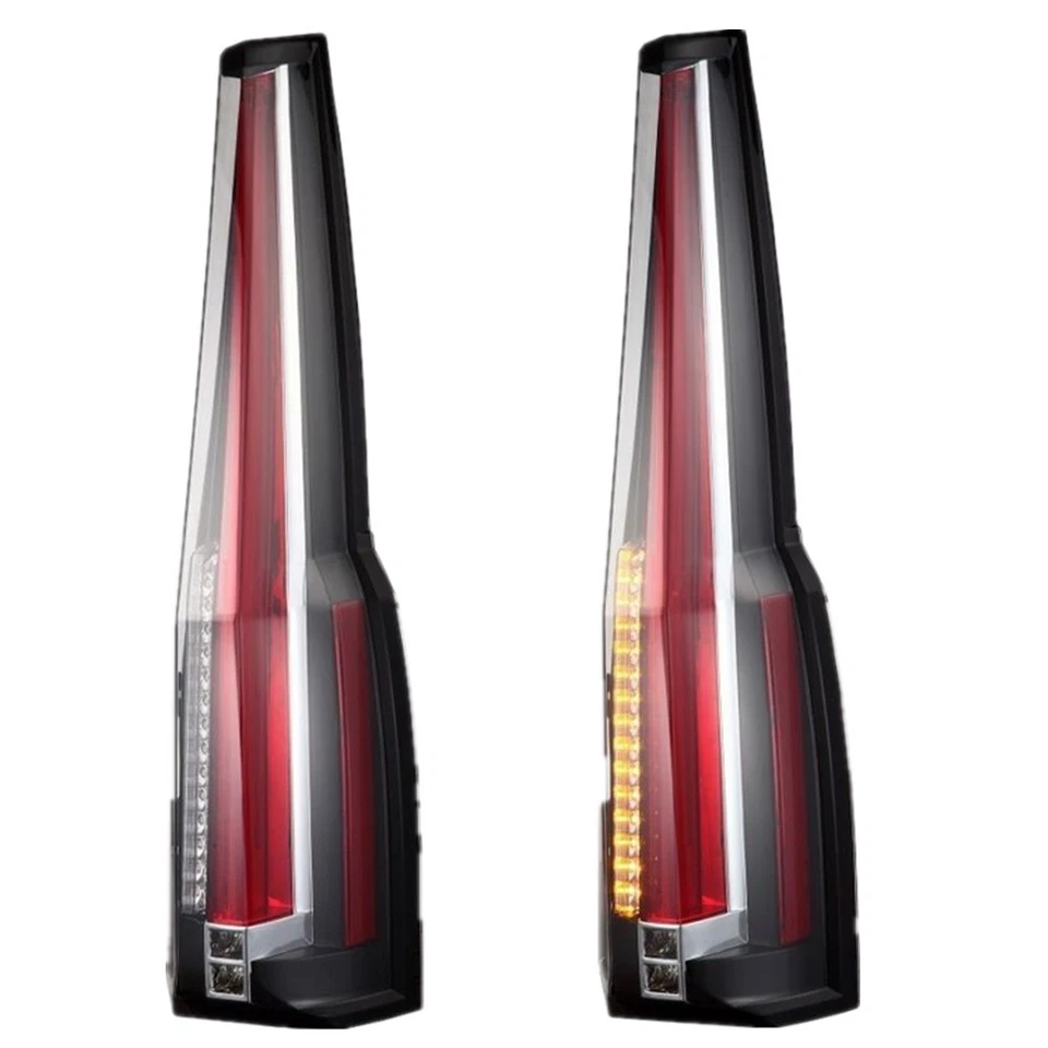 Pair LED Red Clear Tail Lights For 2007-2014 GMC Yukon Chevrolet Tahoe Suburban - Image 2 of 4