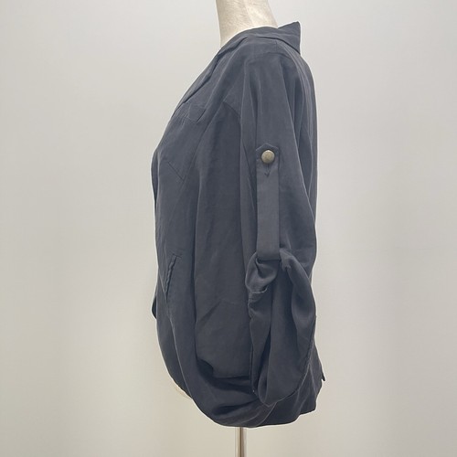 Trina Turk Rolled Up Sleeve Swing Black Blazer Size 4 - Picture 3 of 8