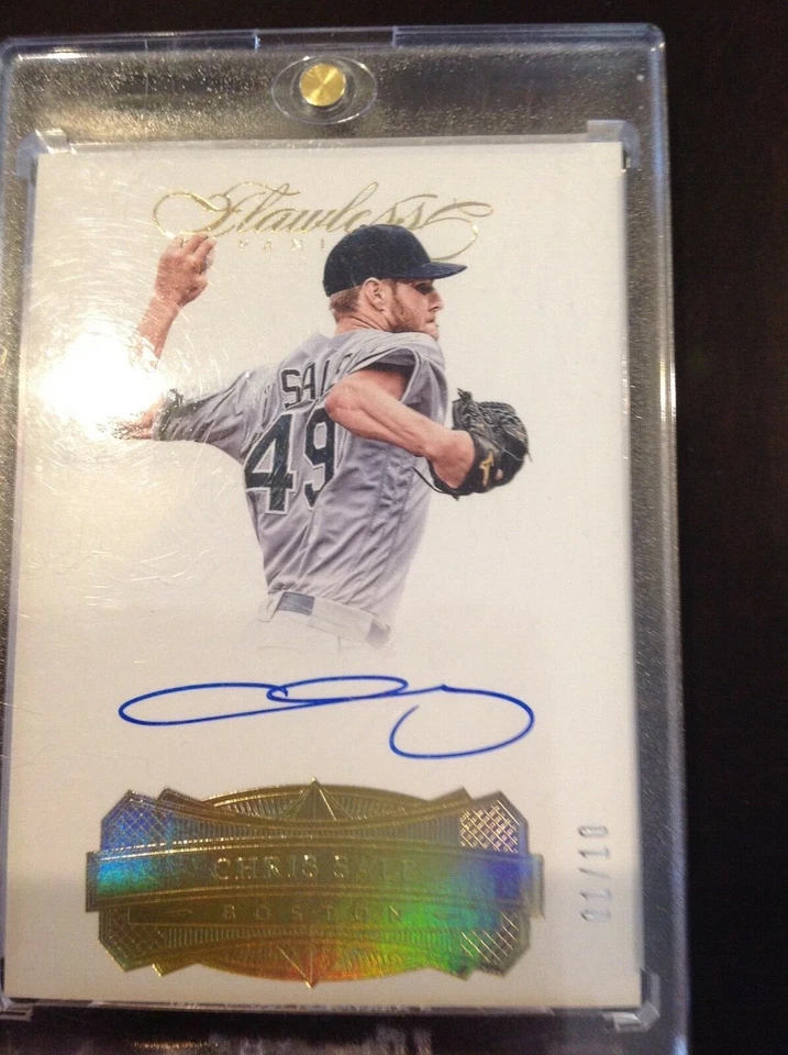 Lote de autos impecables Panini. Chris Sale Auto 1/10. 5 tarjetas automáticas en total Foto 2 de 4