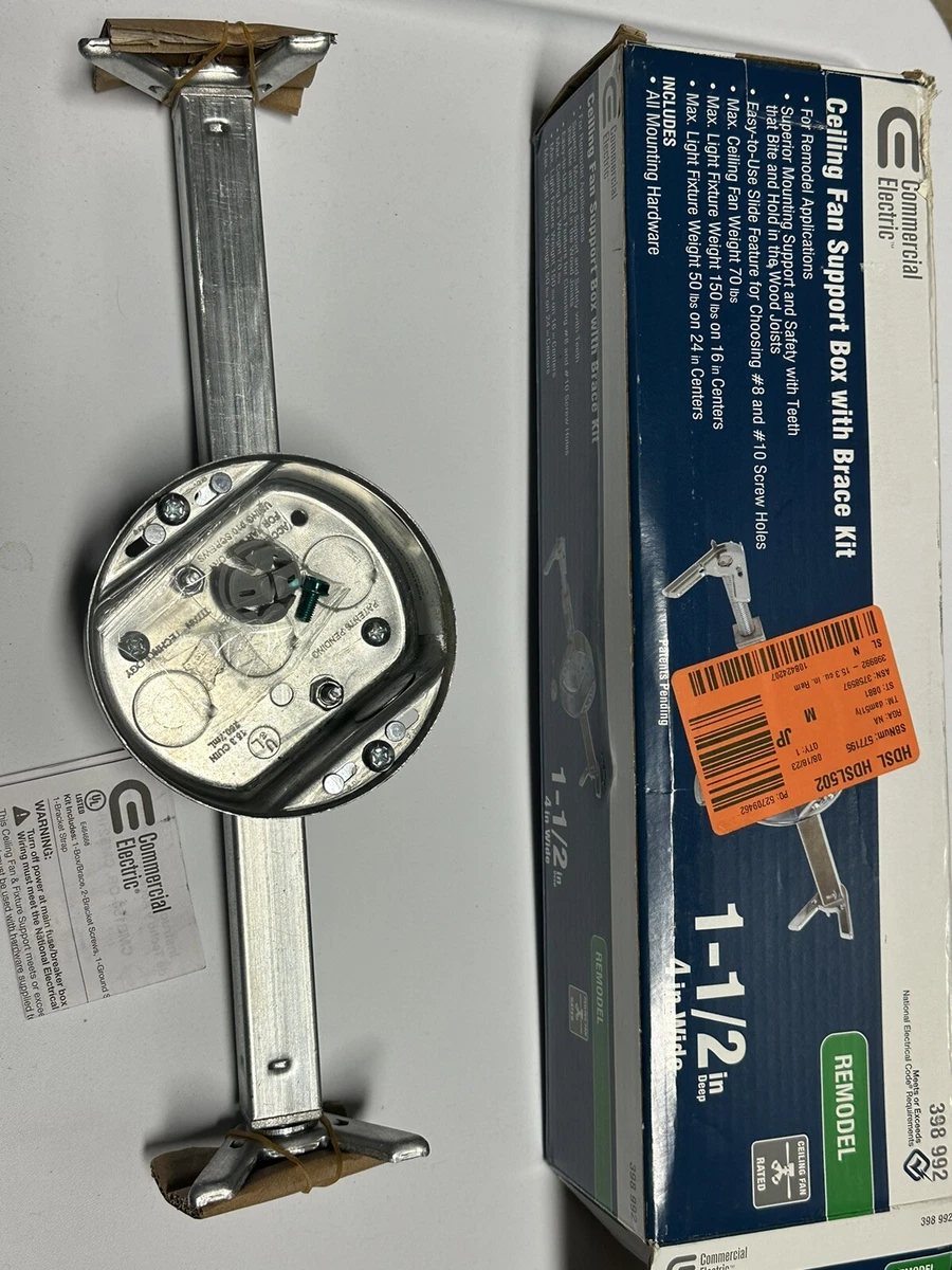 How To Install Commercial Electric Ceiling Fan Support Box With Brace