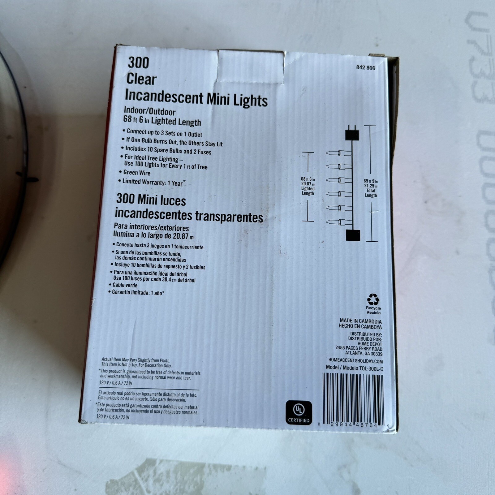 New 300 Light Clear Incandescent Mini Christmas Lights Home Accents 68