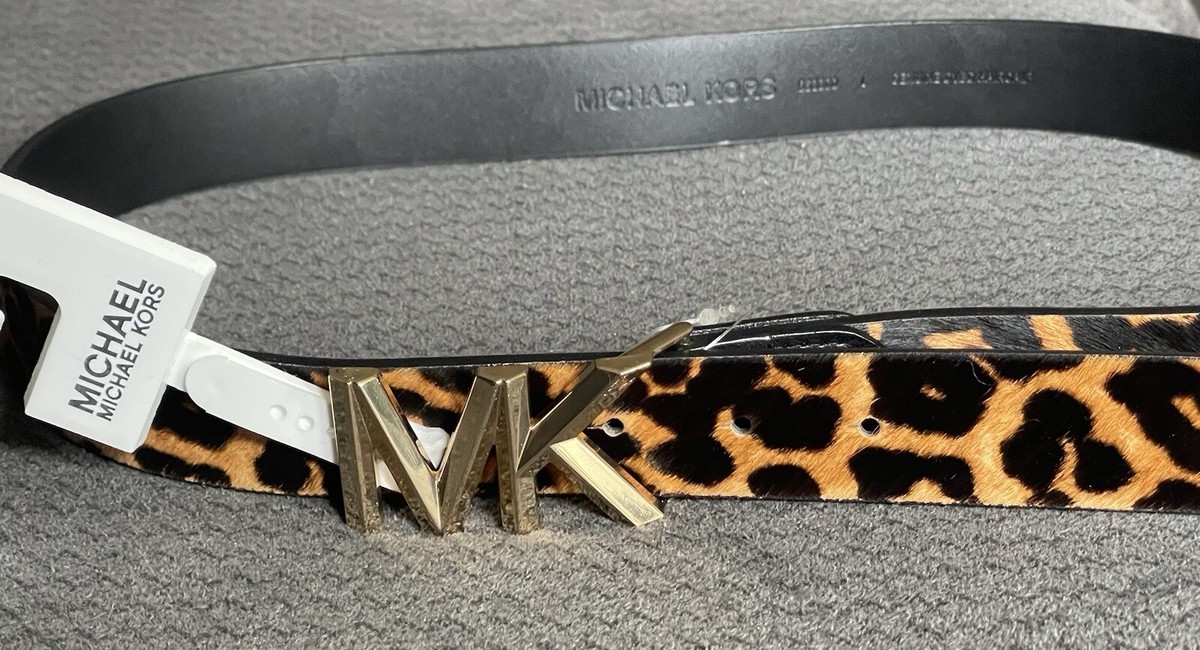Michael Michael Kors Leopard Print Dyed Calf Hair Logo Belt Size Large Nwt ❤️ Michael Kors Women main image 3
