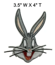 BUGS BUNNY 4 INCH IRON-ON EMBROIDERED PATCHES CARTOON DECORATIVE APPLIQUE 