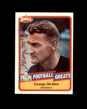 George McAfee Hand Signed 1989 Swell Chicago Bears Autograph