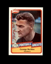 George McAfee Hand Signed 1989 Swell Chicago Bears Autograph