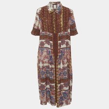 Max Mara Multicolor Printed Silk Midi Dress S