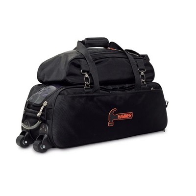 Hammer Premium Slim 3 Ball Tote With Shoe Pouch Bowling Bag Black