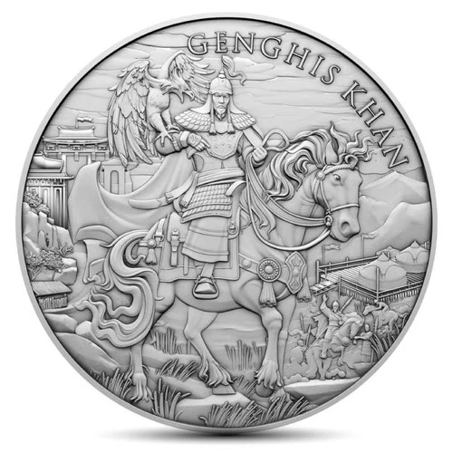 1 oz Legendary Warriors: Genghis Khan Silver Round (BU)