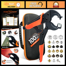 Heavy Duty Snap Fastener Tool Kit - Punching Tool with Adjustable Setter  100 S
