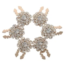  3 Pairs Clip-On Buttons for Women Men - Rhinestone Button Cufflinks Covers for