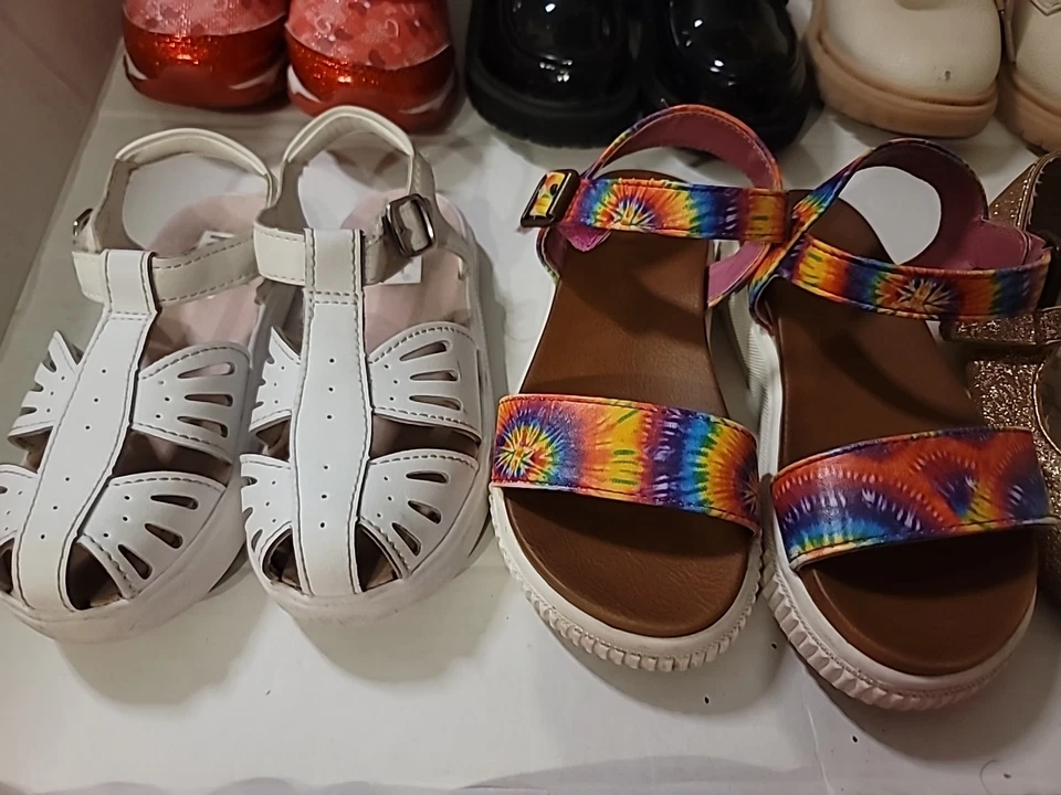 Kids Shoes Lot 9 Pairs Girls Size 10 Sandals Sneakers Boots New Used Minnie Keds - Image 3 of 4