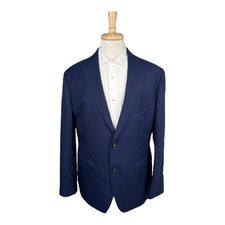 Suitsupply Havana Blue Vitale Barberis Unlined Men  s Blazer Size 50S Excellent