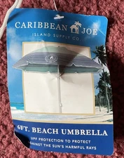 Caribbean Joe Chaby International Portable, Adjustable Tilt Beach Umbrella 6”