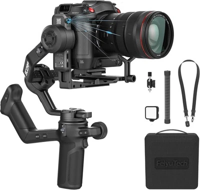 FEIYUTECH Feiyu SCORP 3 Kit Gimbal Stabilizzatore per Fotocamera DSLR e Cinecamere con AI Track