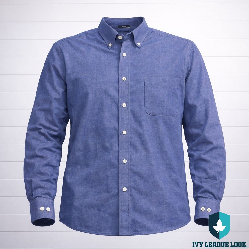 Lands’ End Blue Supima Cotton Oxford Shirt Mens 16 33 Tailored Non Iron