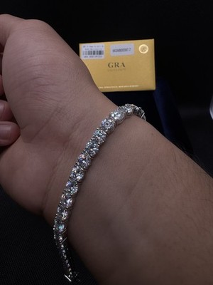 Moissanit Tennis Armband 925 Sterling Silber VVS D Farbe Iced Out 5 mm 7,5 Zoll