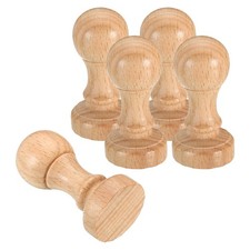 30mm Stamp Wood Round Handle, 5pcs Wooden Knobs Stamp Mounts Drawer Pulls
