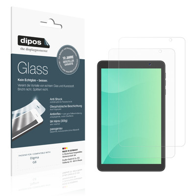 2x Schutzfolie für Digma G8 matt - Anti-Shock 9H Folie dipos Glass