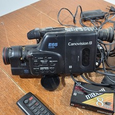 Vintage Camcorder Canovision E65 Bundle For Parts Or Repair