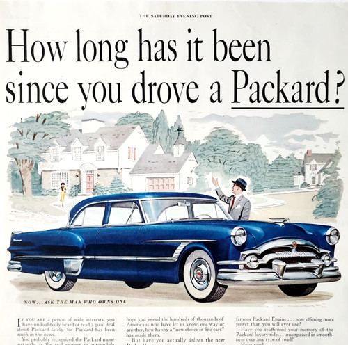 1953 Packard Clipper Club Sedan Advertisement Automobile Vintage Luxury Vehicle