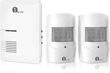 1Byone Driveway Alarm, Home Security Alert System with 36 Melodies, 1 Plug-In Re