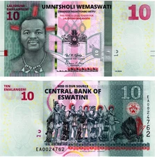 2024 Eswatini Swaziland Banknote P44 10 Emalangeni UNC