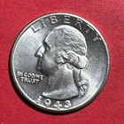 1943 Choice Uncirculated US Washington SILVER Quarter! Old US Coin!