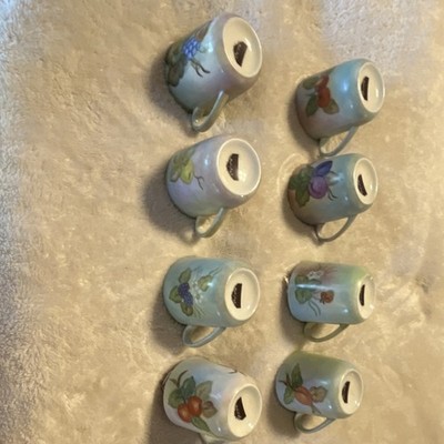 Vintage Germany Ceramic Fruit Decorated Coffee Mugs Art: G. Hudson
