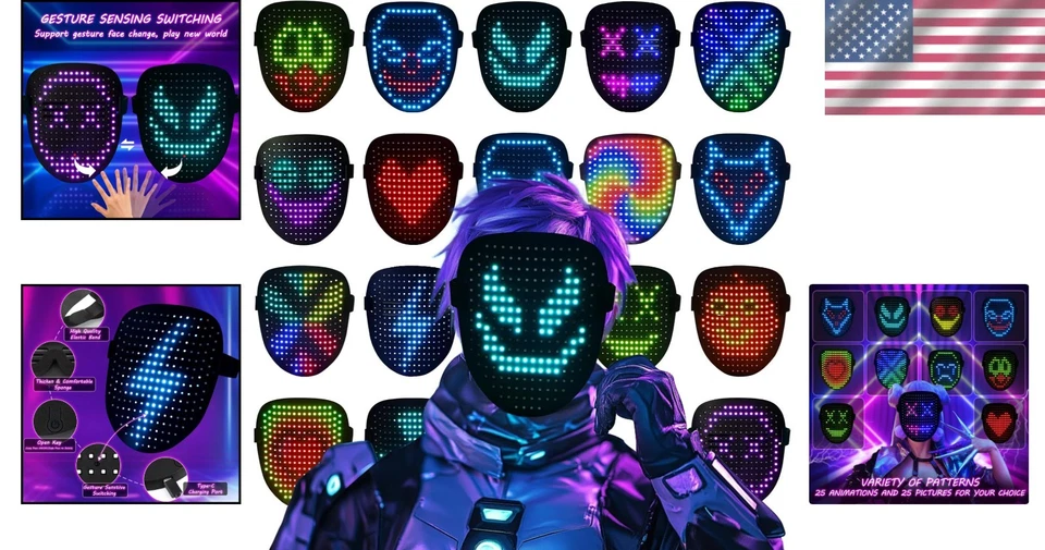 LED Mask for Halloween Costume Party - Image 2 of 4