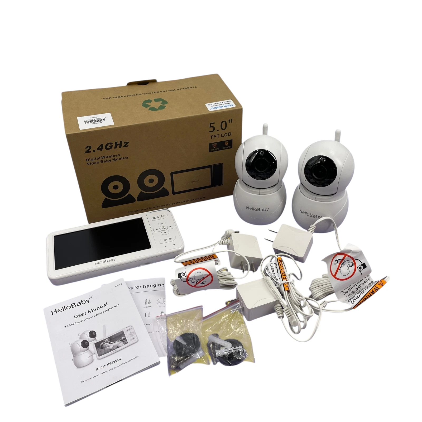 HelloBaby HB6053-2 5" Wireless Video Baby Monitor with 2 Cameras
Opens in a new window or tab