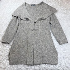 Baby Alpaca Knit Cardigan Sweater Shawl Collar Button Front Made in Peru
