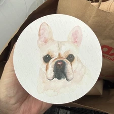 Sand & Paws French Bulldog Hand painted Candle Cover Dog