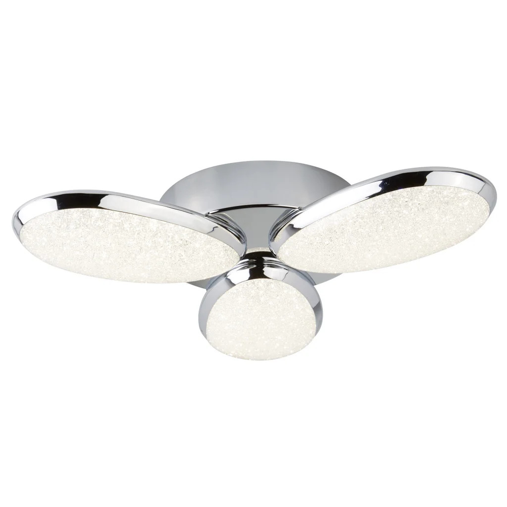Ceiling Light Silver Lori LED Semi Flush Chrome Acrylic Searchlight 6213-3CC