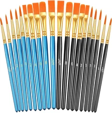 20 Pcs Paint Brushes, Acrylic Painting Brush Set, Watercolor Brushes, Acrylic Br