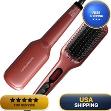 Imagen de MEGAWISE Hair Straightener Brush Pro - Tomato Red - Dual Voltage